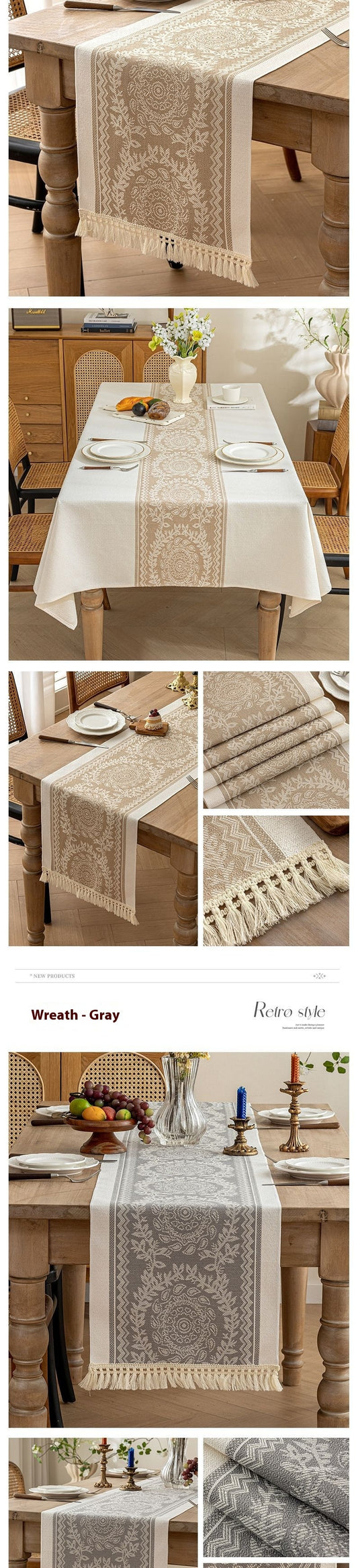 Mantel Largo de Algodón y Lino para Comedor - Image 18