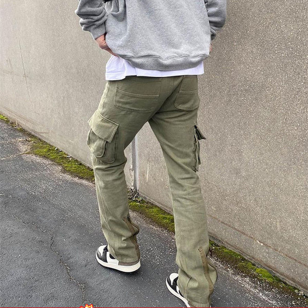 Pantalones Rectos Acampanados Micro para Hombre - Estilo Casual Urbano