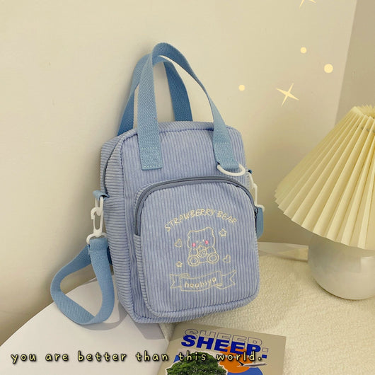 Bolso de Hombro Corduroy Soft Girl - Diseño Adorable y Funcional - Image 6