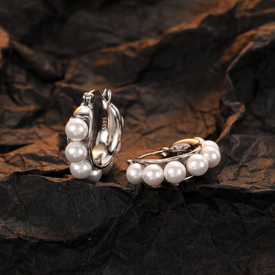 Aretes de Plata 925 con Perla - Diseño U Minimalista para Mujer - Image 3