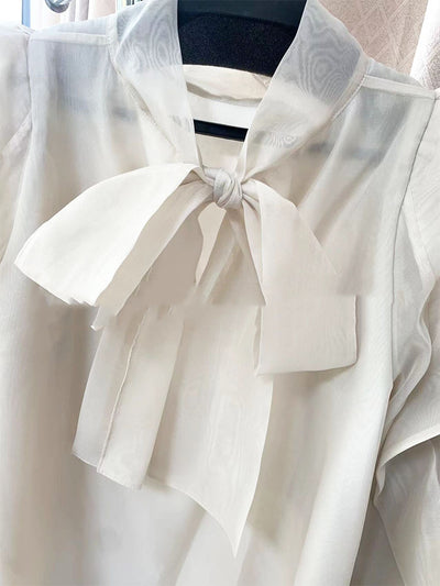 Blusa Chiffon con Cuello Alzado y Volantes Estampados - Image 19