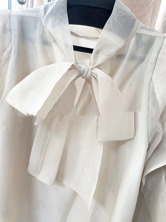 Blusa Chiffon con Cuello Alzado y Volantes Estampados - Image 19