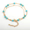 Pulsera Tobillera Doble Capa Turquesa Estilo Europeo