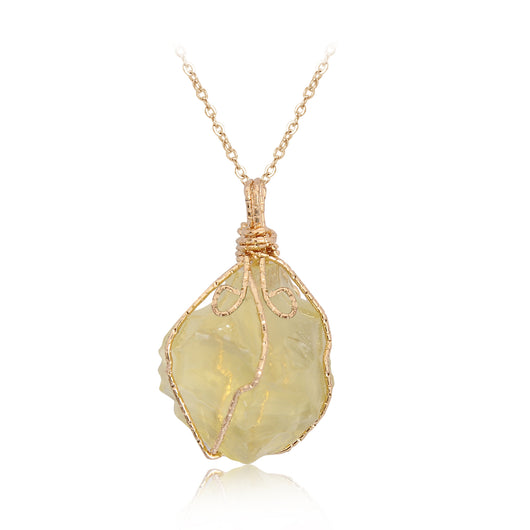 Collar de Cristal en Bruto con Dije de Piedra Natural Irregular