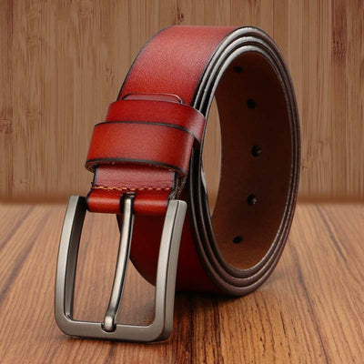 Cinturón de Cuero Amarillo Estilo Coreano Versátil para Hombre - Image 14