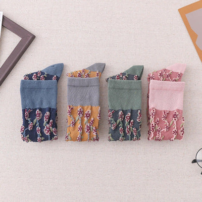 Calcetines de Algodón Puro para Mujer con Diseño Floral - Image 11