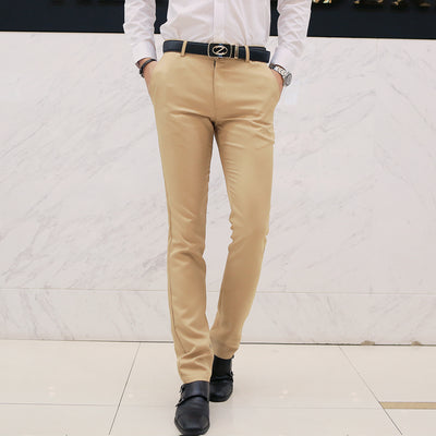 Pantalones casuales de negocios hombre ajuste slim coreano - Image 30