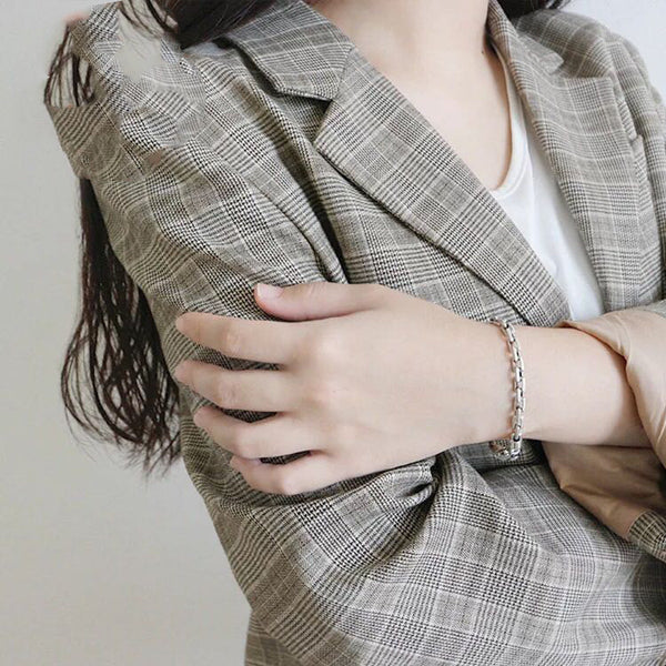 Pulsera de Plata Esterlina S925 Vintage para Parejas - Hombre y Mujer