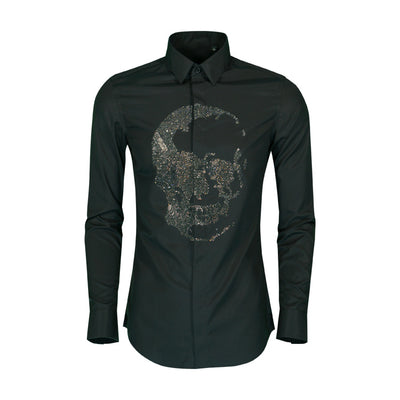 Camisa Manga Larga Calavera Diamante para Hombre - Image 8