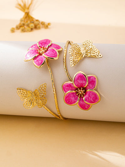 Brazalete Elegante de Flores y Mariposas para Mujer - Image 9