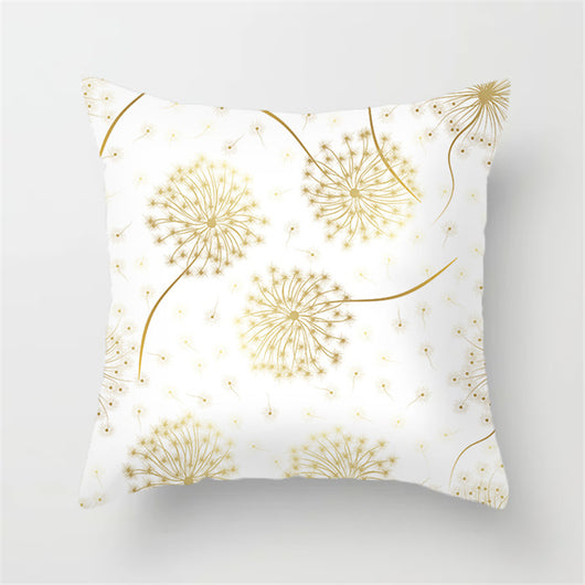 Almohada de Respaldo Flanela Dorada con Flores y Lentejuelas - Image 21