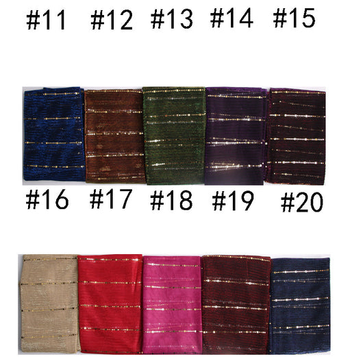 Pañuelo de Seda Dorado con Lentejuelas - Accesorio Versátil para Mujer - Image 3
