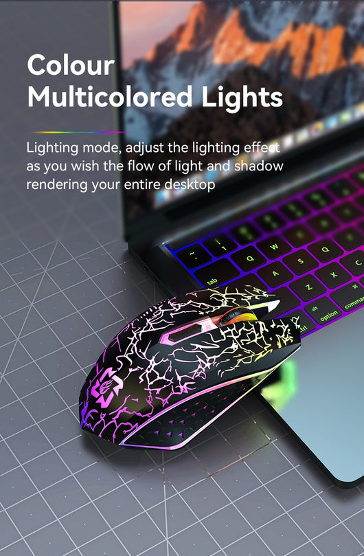 Ratón Gaming Inalámbrico Dual Mode 2.4GHz Recargable con Luz LED Respirable - Image 8