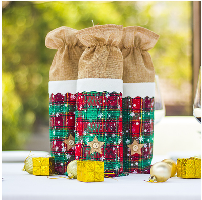 Bolsa Decorativa para Botella de Vino Navideña Roja - Image 14