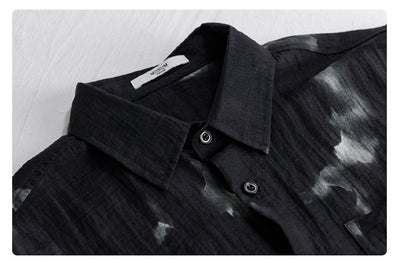 Camisa de Lino Estampada Manga Corta Fresca para Verano - Image 11