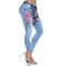 High-Waisted Jeans with Ankle Embroidery