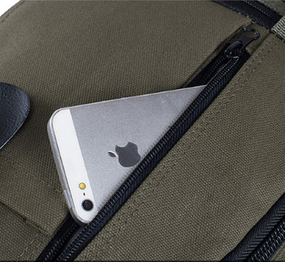 Mochila de Lona para Hombre - Bolsa Escolar Resistente - Image 9