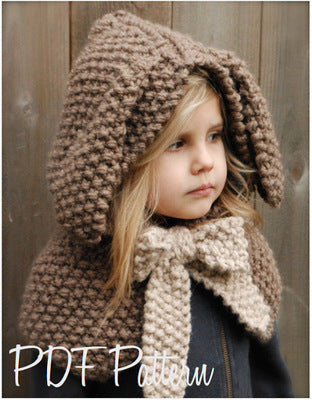 Gorros de Invierno Tejidos a Mano para Niñas con Bufanda Integrada Diseño Osito - Image 11
