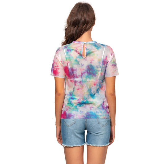 Blusa Semitransparente con Estampado y Cuello Redondo - Image 8