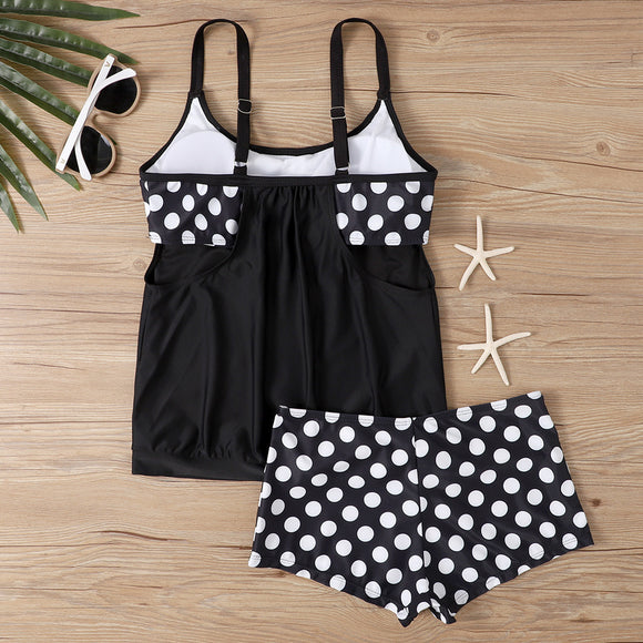 Traje de Baño Boxer Estampado con Lunares para Mujer