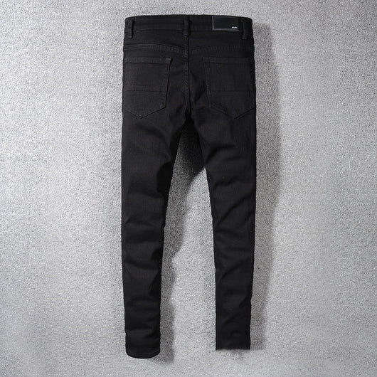 Jeans Negros con Detalles de Bigotes de Gato - Image 5