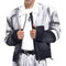 Chaqueta Denim Patchwork de Cuero para Hombre - Estilo Urbano Hand Painted