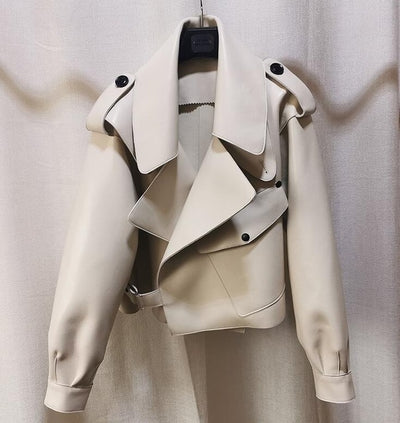 Chaqueta de Cuero para Mujer Estilo Retro Clásico - Image 27