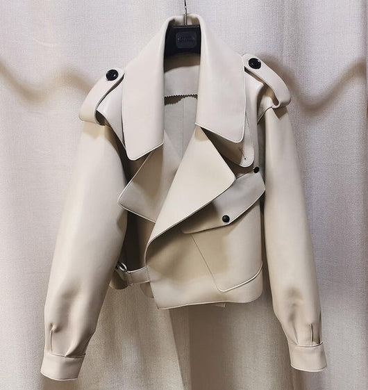 Chaqueta de Cuero para Mujer Estilo Retro Clásico - Image 27