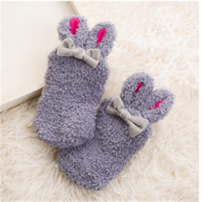 Calcetines de Bebé Niña Coral Fleece Suave con Diseño de Conejito - Image 9