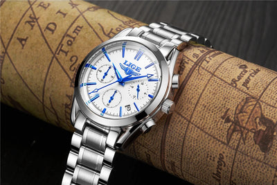 Reloj de Negocios Deportivo Acero Inoxidable Multifuncional con Calendario - Image 25