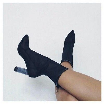 Sandalias de Tacón Grueso Transparentes con Punta Afilada para Mujer - Image 5