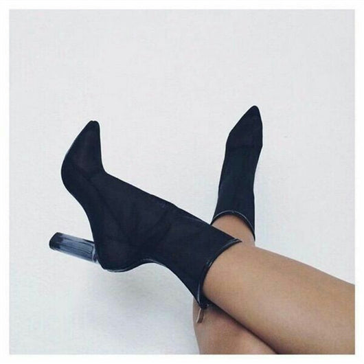 Sandalias de Tacón Grueso Transparentes con Punta Afilada para Mujer - Image 5
