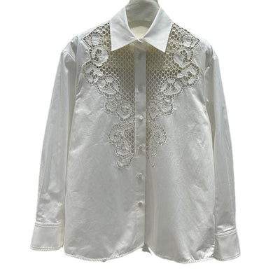 Blusa Elegante de Malla Calada Manga Larga para Mujer - Image 5