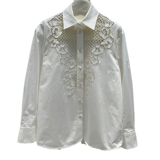 Blusa Elegante de Malla Calada Manga Larga para Mujer - Image 5