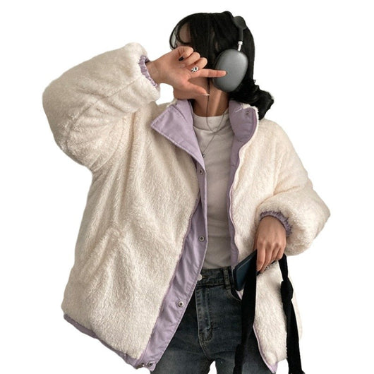 Abrigo Acolchado Reversible de Cuello Alto para Mujer - Cálido y Versátil - Image 5