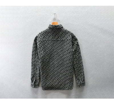 Abrigo Camisero de Lana Cuadros Houndstooth Hombros Caídos para Hombre - Image 10