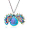 Double-sided Alloy Flower Short Clavicle Colorful sunflower