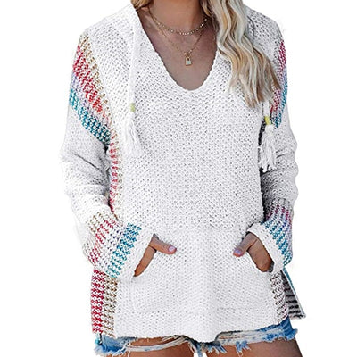 Sudadera Suelta con Capucha y Rayas de Colores - Image 8