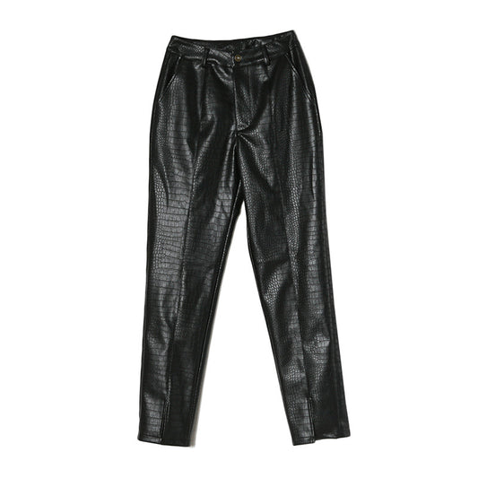Pantalones Largos Cintura Alta con Tobillo Entallado para Mujer