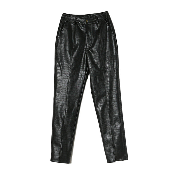 Pantalones Largos Cintura Alta con Tobillo Entallado para Mujer