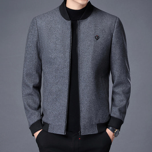 Abrigo de Lana Casual Negro para Hombre - Otoño e Invierno