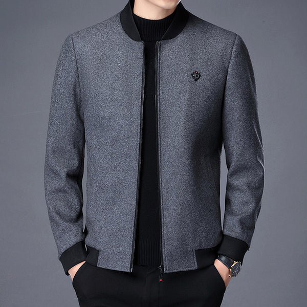 Abrigo de Lana Casual Negro para Hombre - Otoño e Invierno