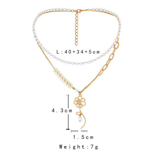 Collar Personalizado de Perla con Dije de Espiga Doble Capa - Diseño Minimalista - Image 6