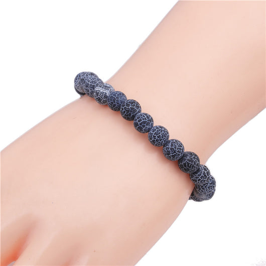 Pulsera de Granito Desgastado para Hombre - Estilo Europeo y Americano con Cuentas - Image 3