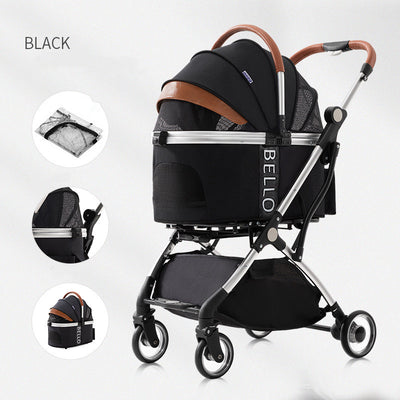 Carrito Plegable para Pasear Perros - Cochecito Teddy de 4 Ruedas Universal