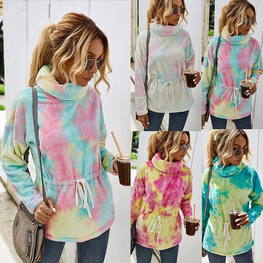 Suéter Cuello Alto Tie-Dye para Otoño e Invierno