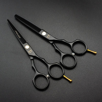 Tijeras Desfiladoras Profesionales Leopardo Plateado para Cortes con Flequillo - Image 5