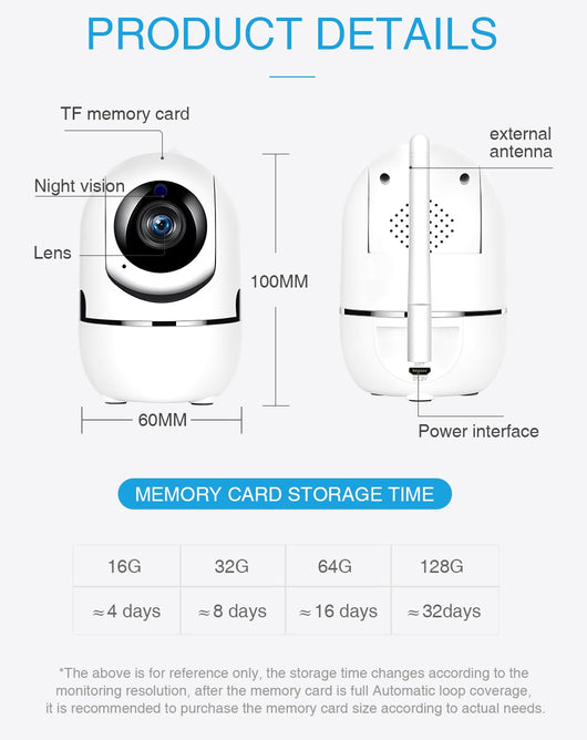 Four white indoor security cameras with black lenses and small antennas, shown in a 4-piece set. - Image 5