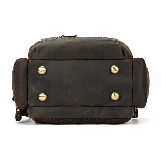 Mochila de Cuero Retro para Hombre - Gran Capacidad y Múltiples Bolsillos - Image 21