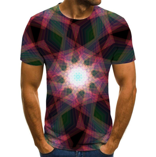 Playera Hombre Efecto Vértigo 3D Manga Corta - Image 6
